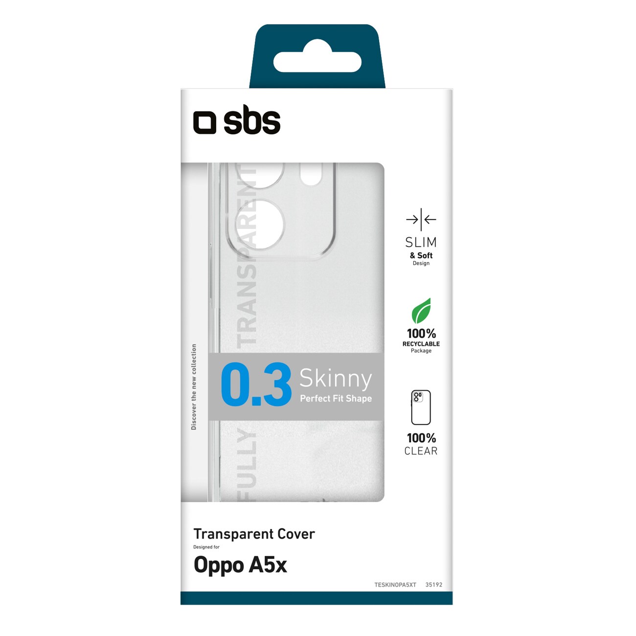 SBS Skinny Cover for Oppo A5X - läpinäkyvä - läpinäkyvä