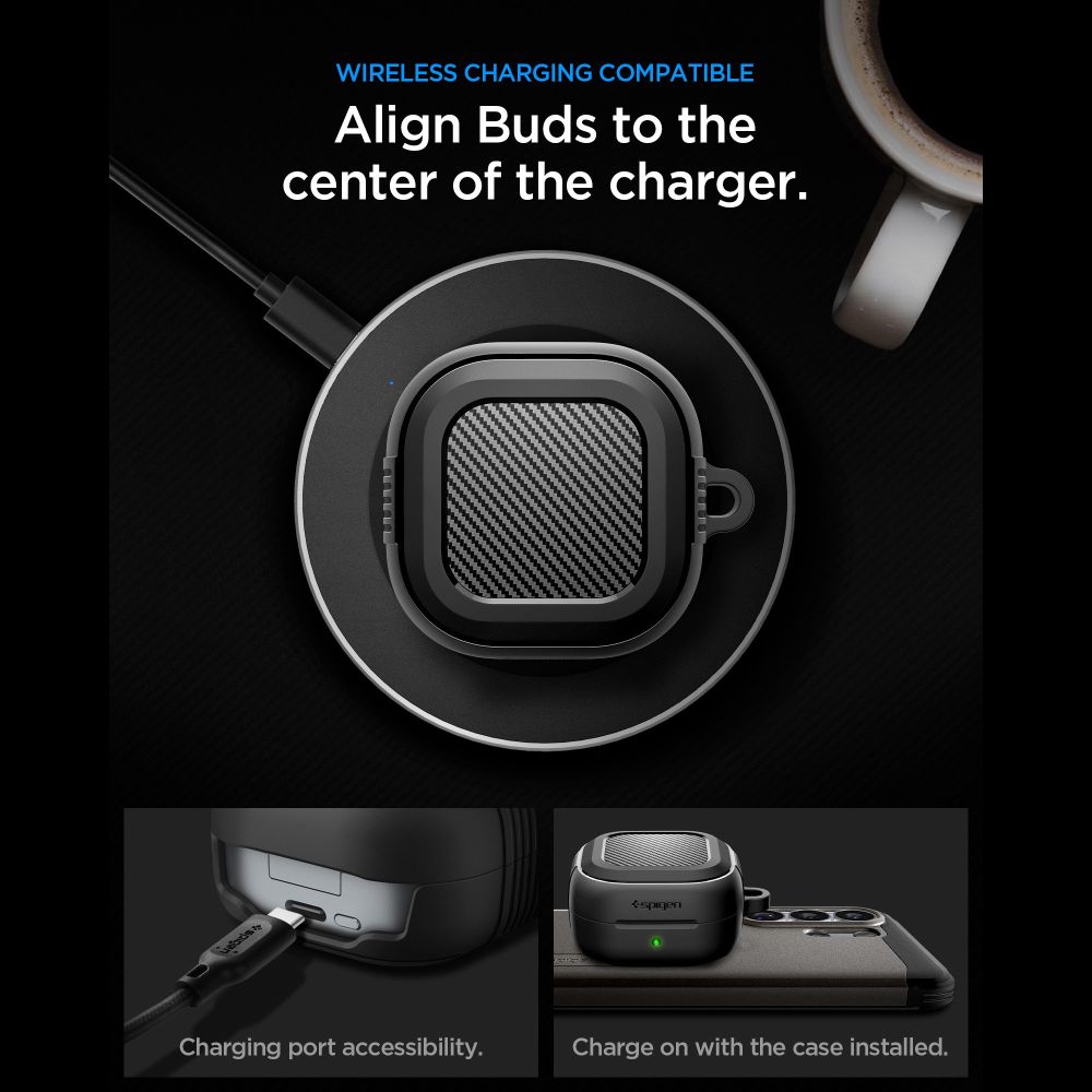 Spigen Kestävä panssarikotelo Samsung Galaxy Buds 4 / 4 Pro - mattamusta