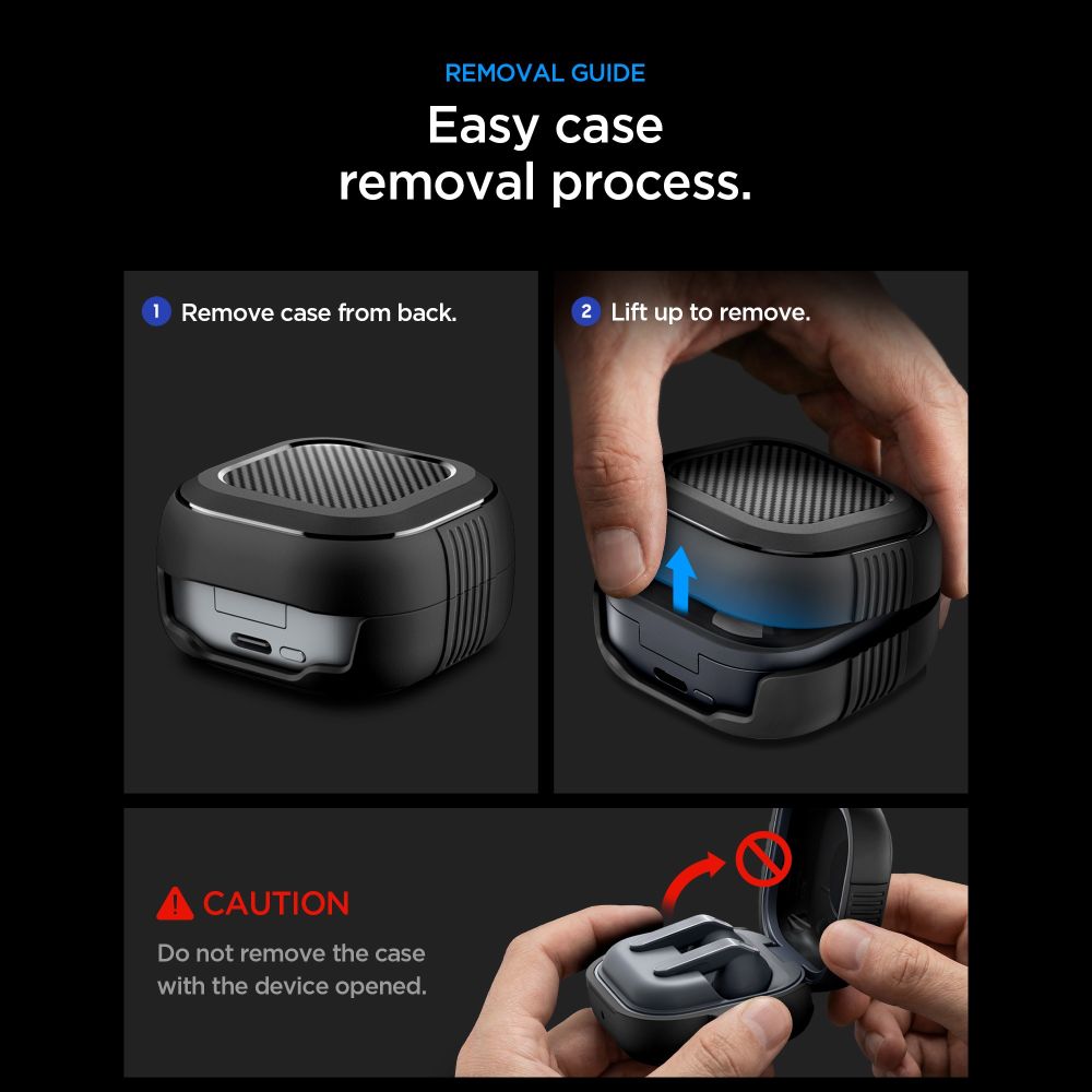 Spigen Kestävä panssarikotelo Samsung Galaxy Buds 4 / 4 Pro - mattamusta