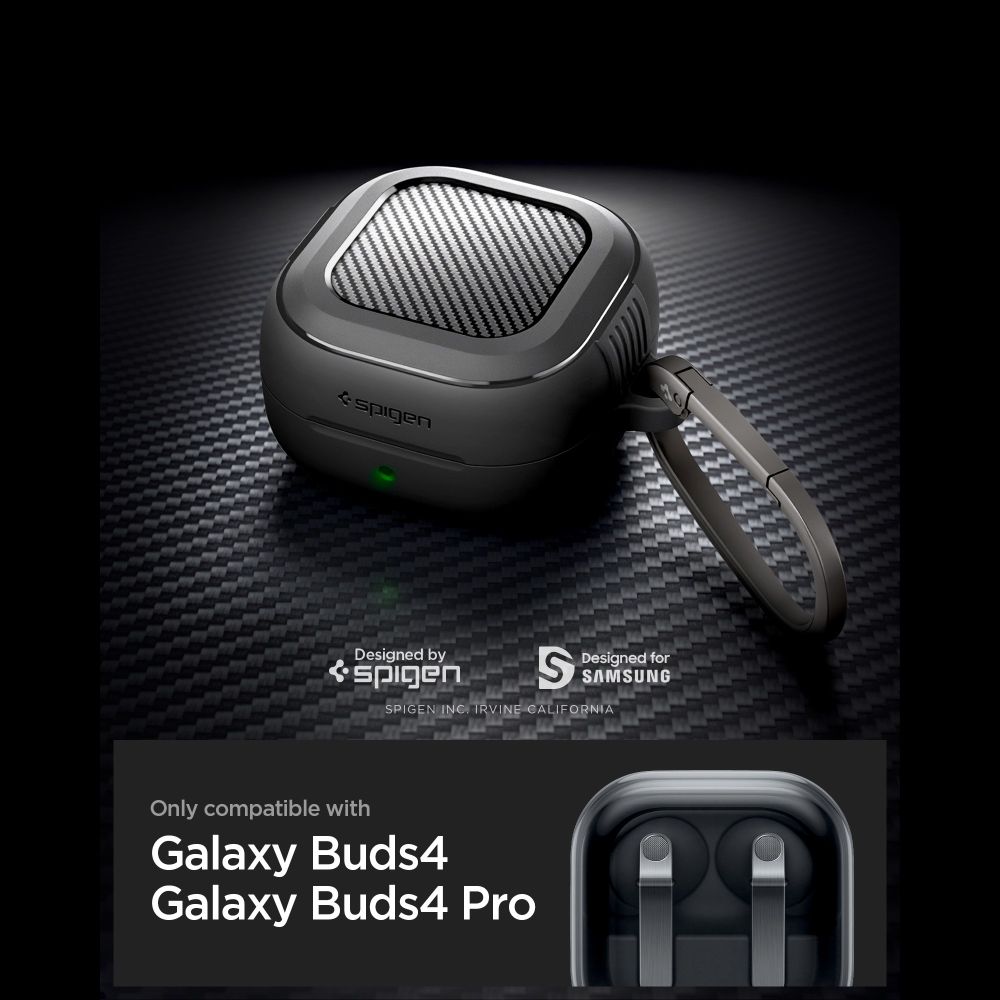 Spigen Kestävä panssarikotelo Samsung Galaxy Buds 4 / 4 Pro - mattamusta