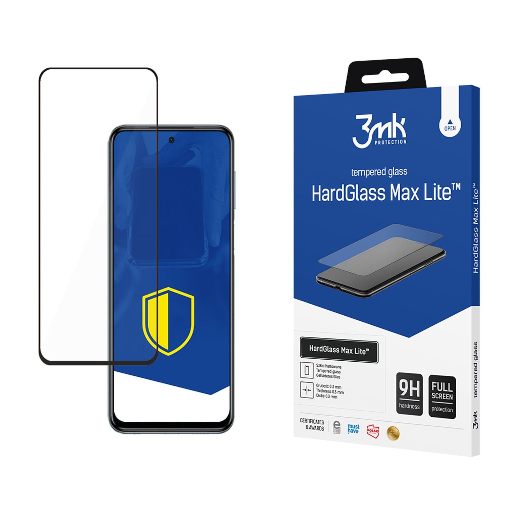 9H 3mk HardGlass Max Lite™ -lasi Xiaomi Redmi Note 9 Pro Max -puhelimelle
