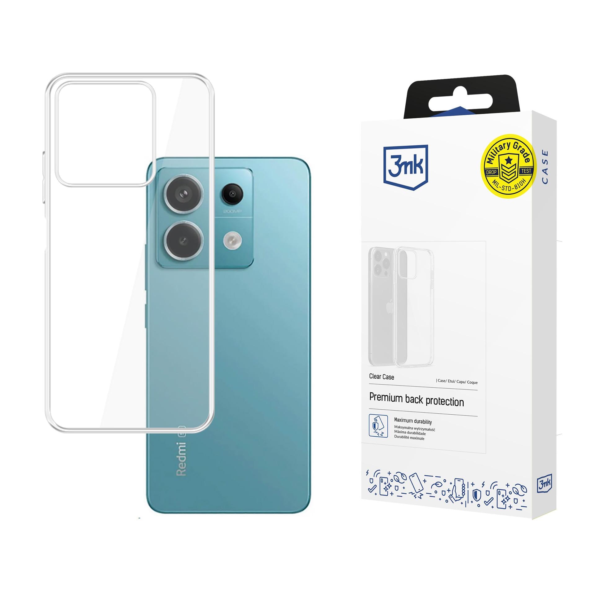 3mk Kirkas kotelo Xiaomi Redmi Note 13 5G:lle - läpinäkyvä