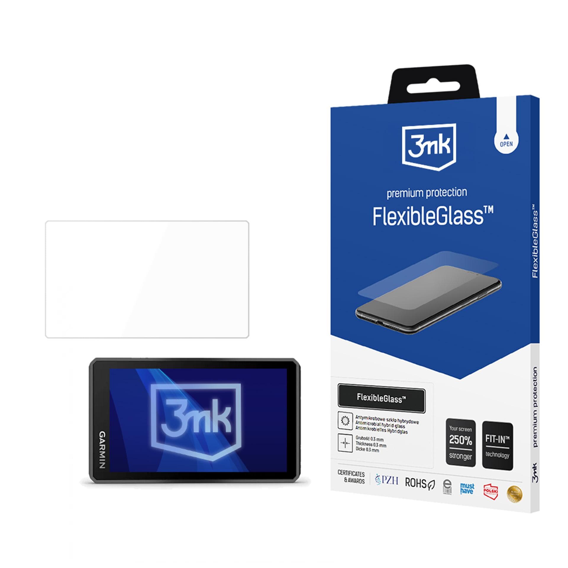 3mk FlexibleGlass-hybridilasi tuotteeseen Garmin zumo XT3 4.7"