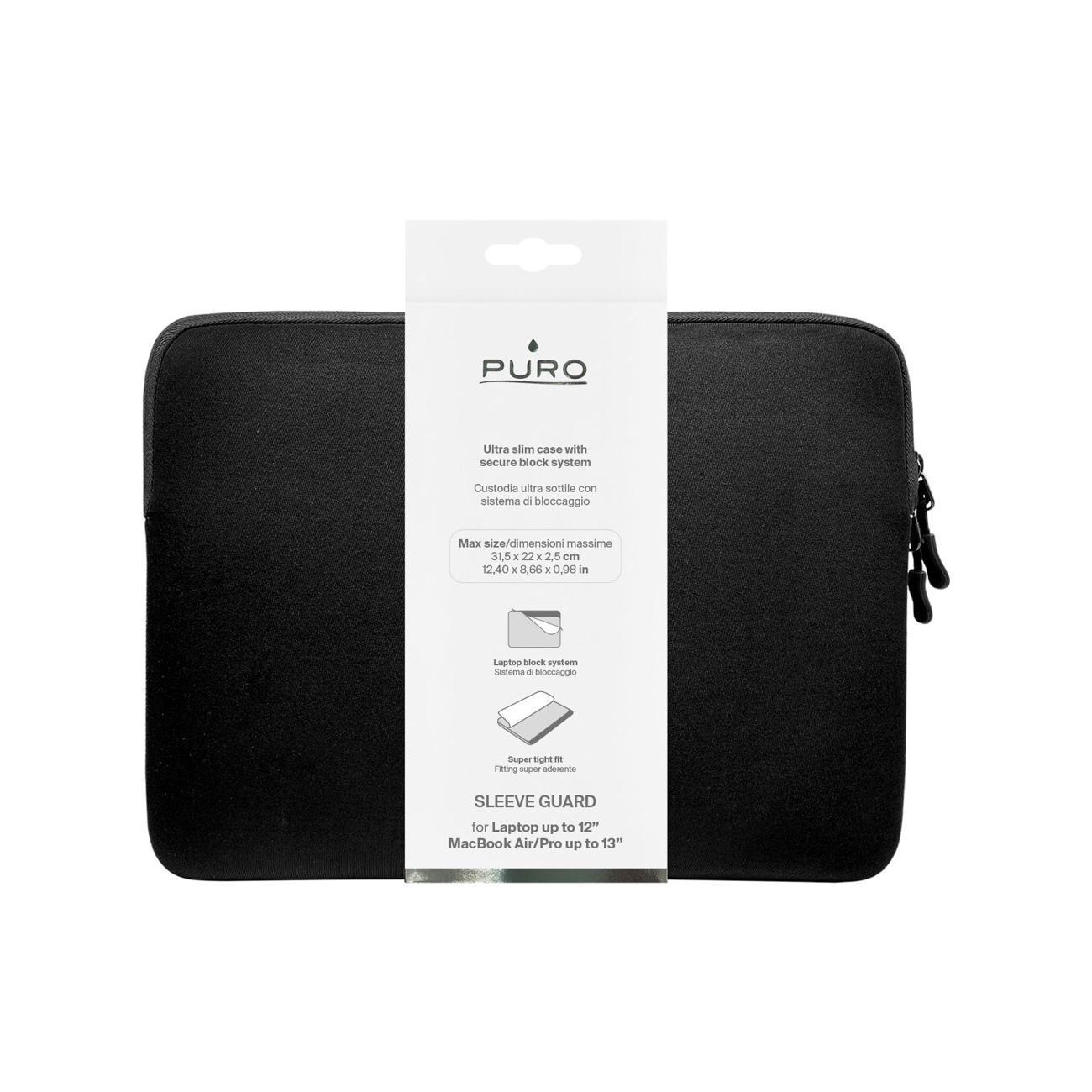 Puro Slim Guard 13" kannettavan tietokoneen laukku - musta