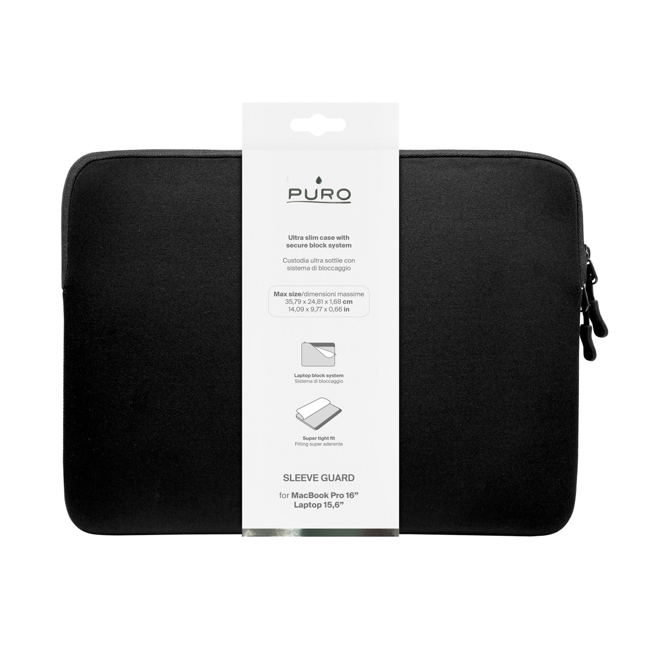 Puro Slim Guard 16" kannettavan tietokoneen laukku - musta