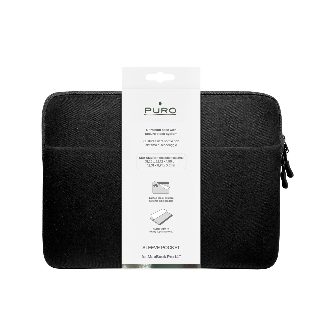 Puro Slim Pocket 14" kannettava tietokone laukku - musta
