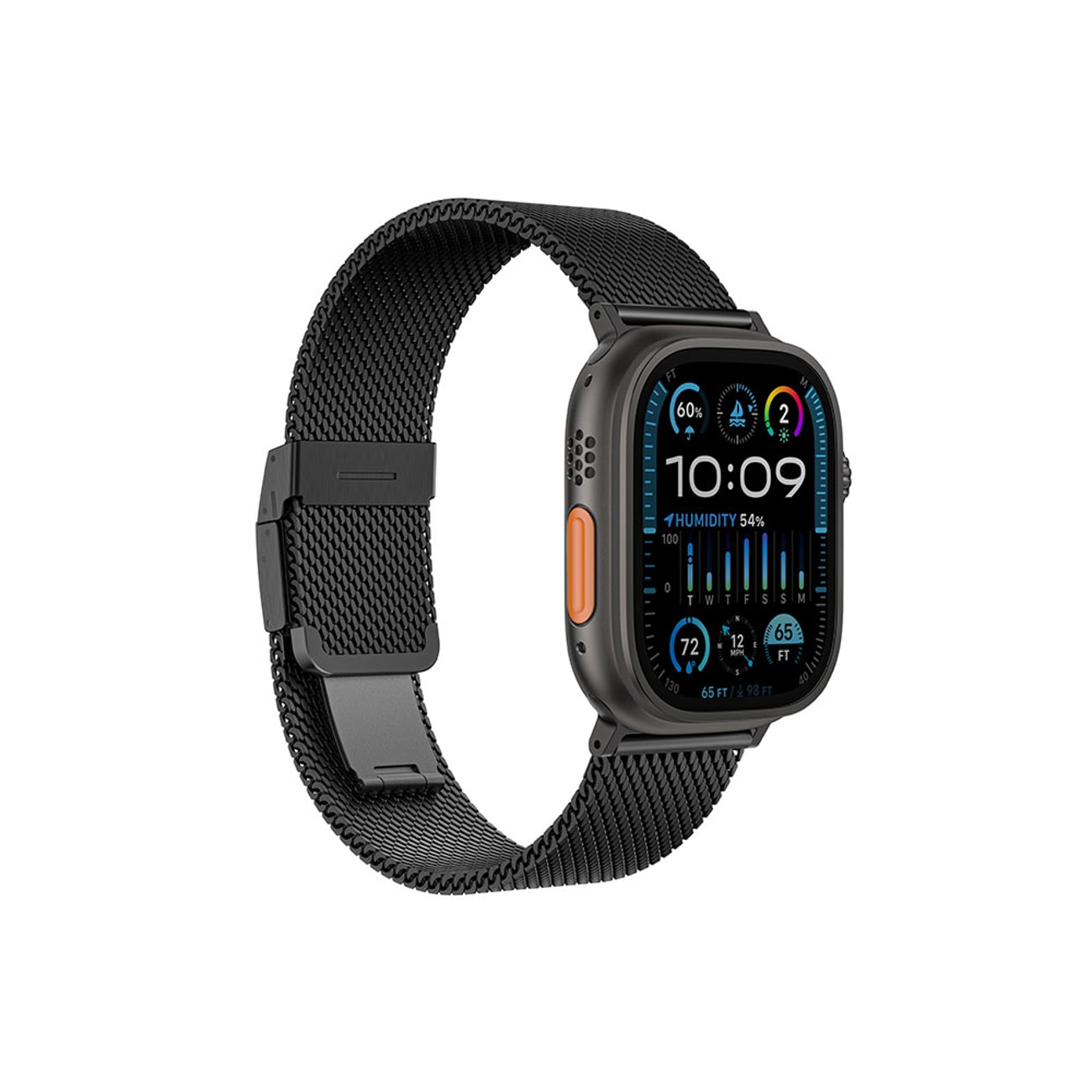 AmazingThing Titan Premium metalliranneke AppleWatch 38/40/41/42/44/45/46/49 mm - musta
