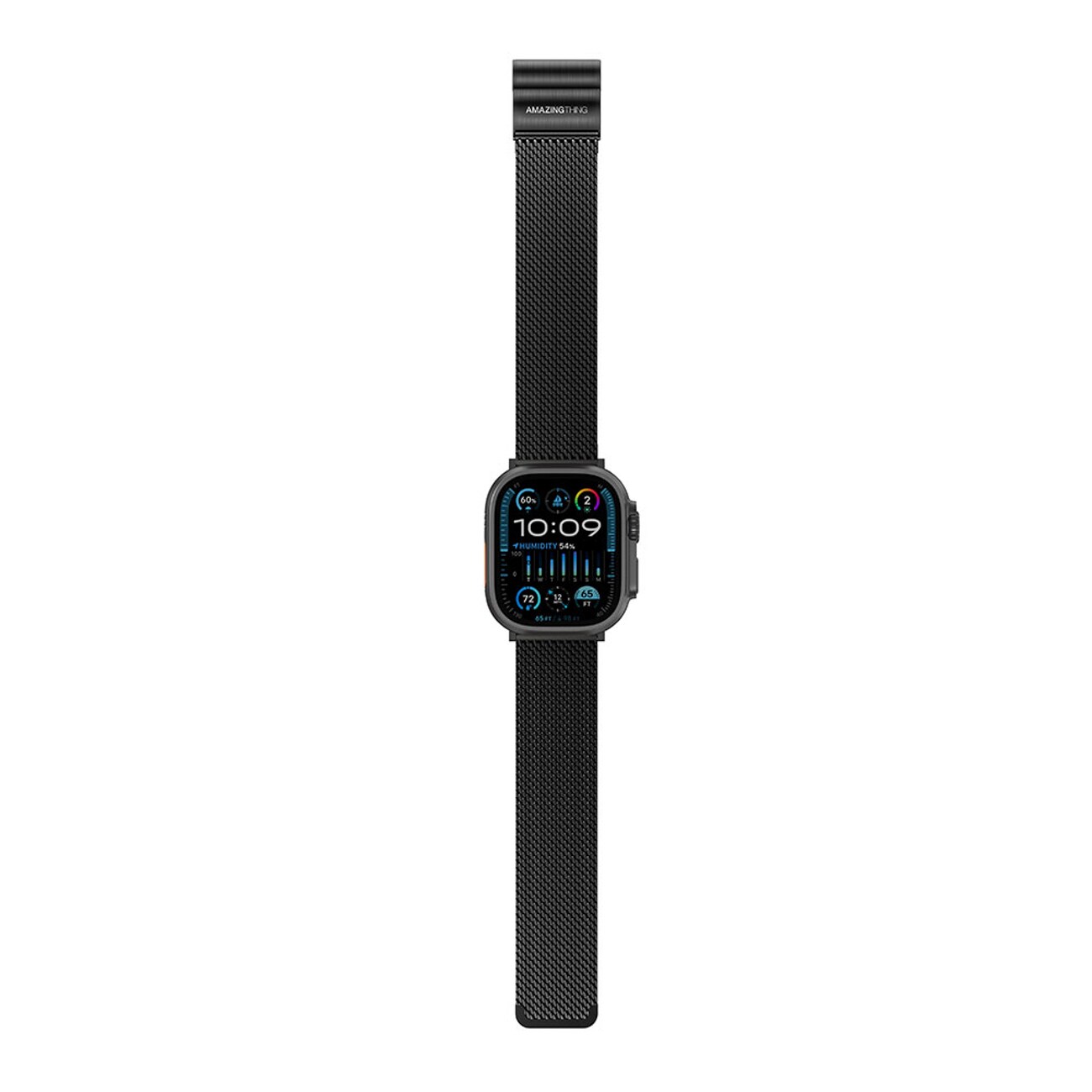 AmazingThing Titan Premium metalliranneke AppleWatch 38/40/41/42/44/45/46/49 mm - musta