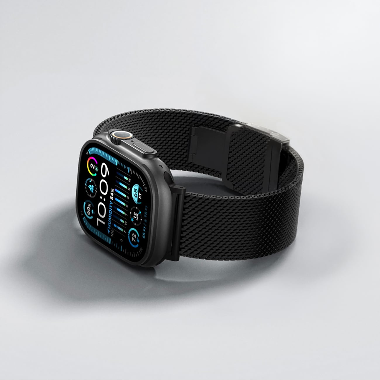 AmazingThing Titan Premium metalliranneke AppleWatch 38/40/41/42/44/45/46/49 mm - musta