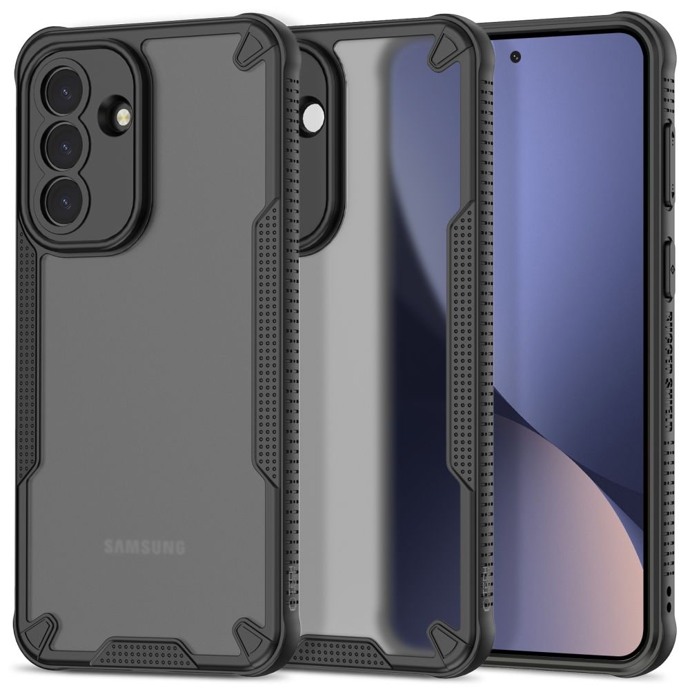 Tech-Protect Rugged Shield kotelo Samsung Galaxy A37 5G - läpikuultava musta - läpikuultava musta