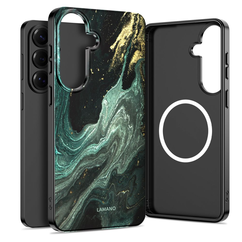 Tech-Protect Lamano MagSafe kotelo Samsung Galaxy S26:lle - musta ja vihreä