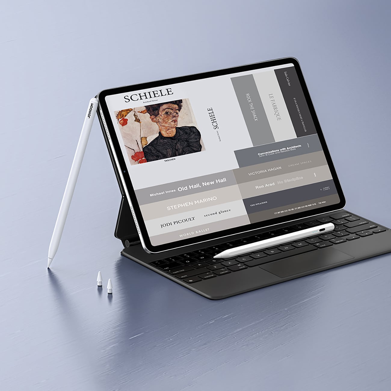 Joyroom JR-X9S Pro Active Stylus, jossa on 2 vaihdettavaa kärkeä - valkoinen