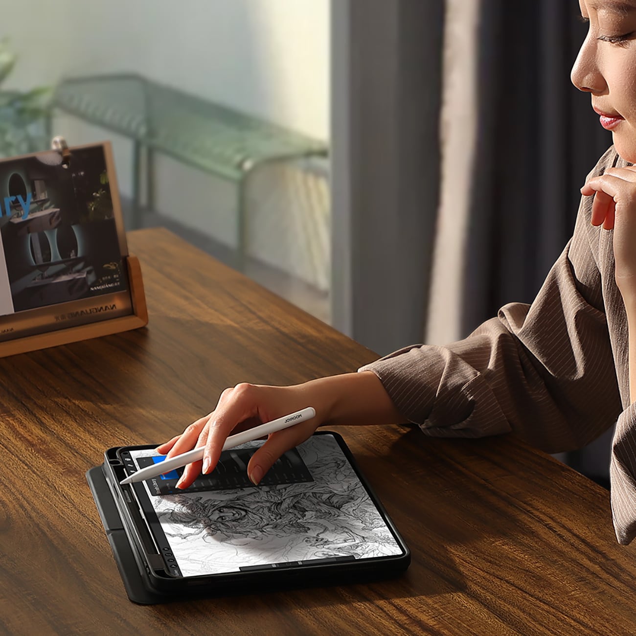 Joyroom JR-X9S Pro Active Stylus, jossa on 2 vaihdettavaa kärkeä - valkoinen