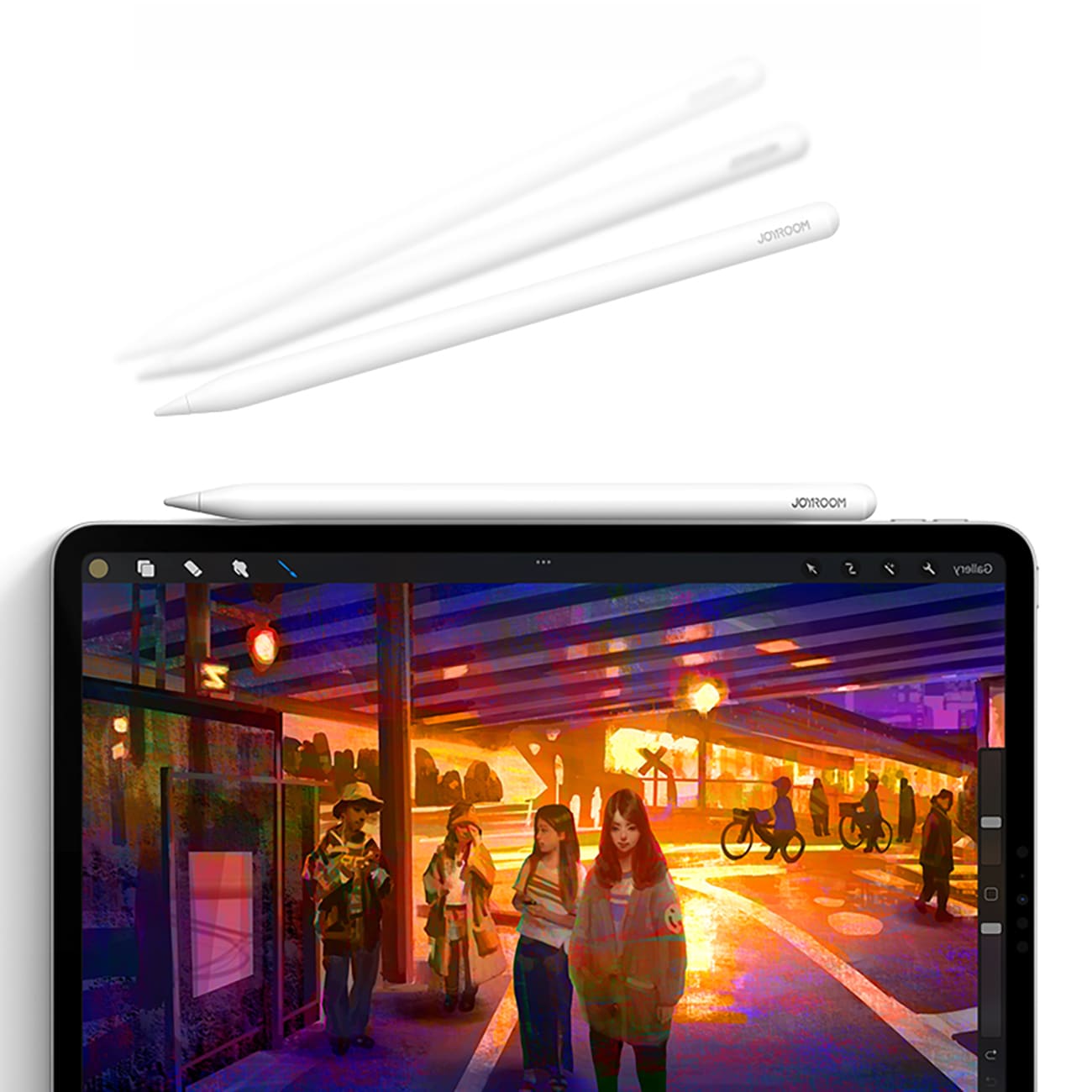 Joyroom JR-X9S Pro Active Stylus, jossa on 2 vaihdettavaa kärkeä - valkoinen