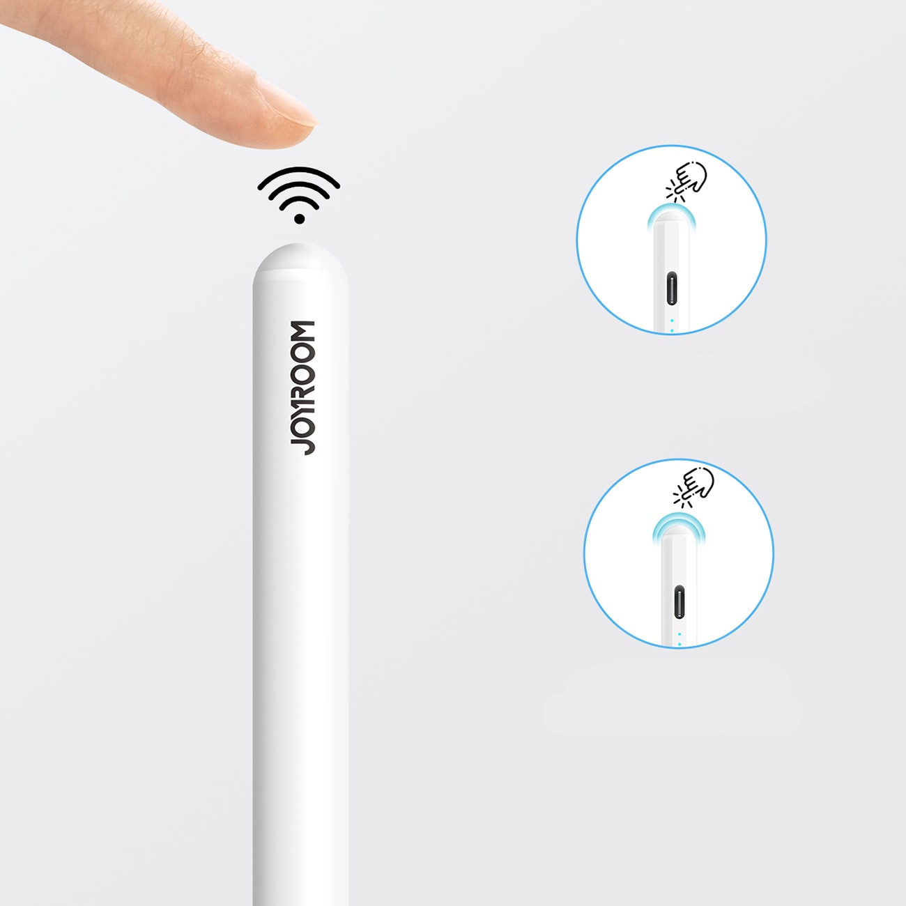 Joyroom JR-X9S Pro Active Stylus, jossa on 2 vaihdettavaa kärkeä - valkoinen
