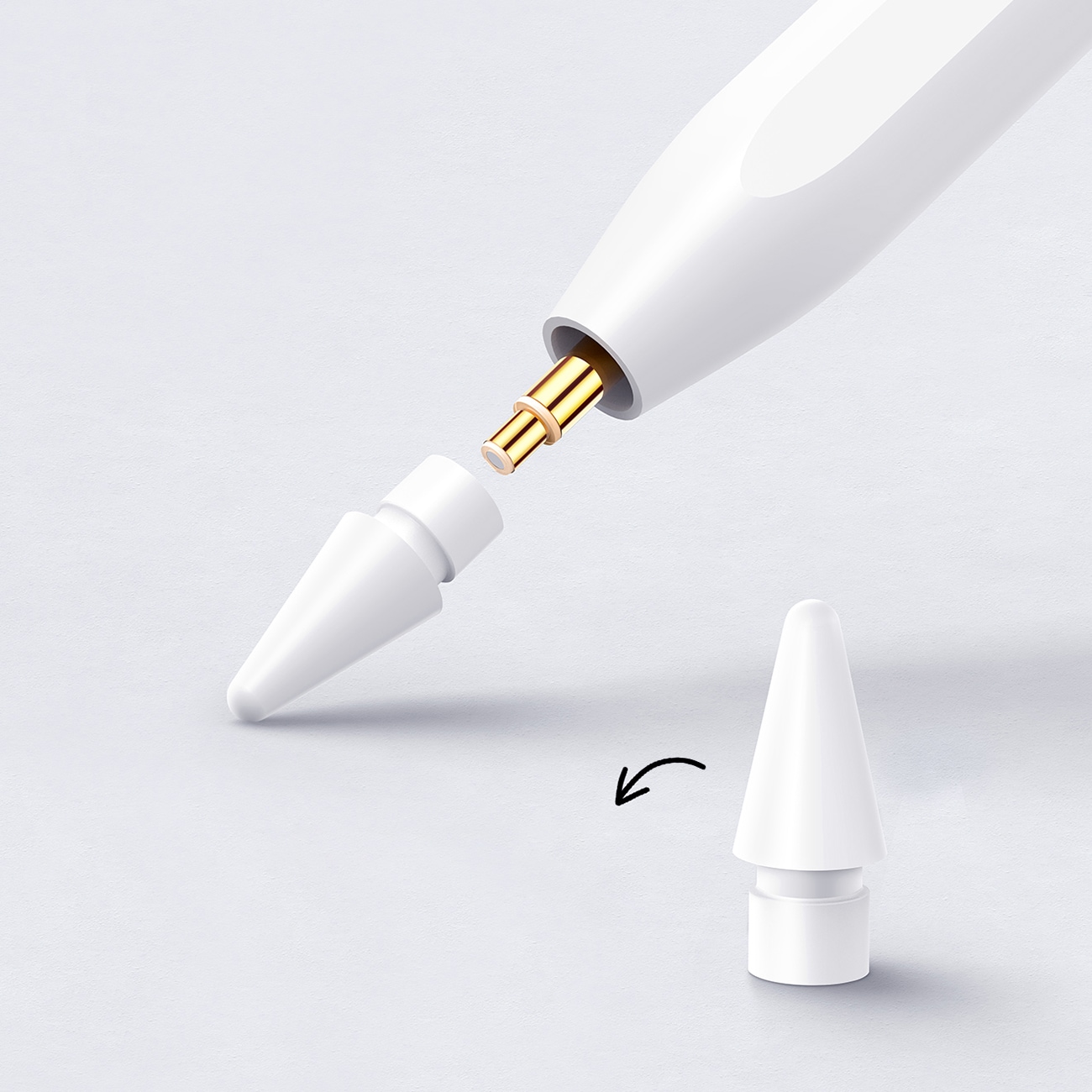 Joyroom JR-X9S Pro Active Stylus, jossa on 2 vaihdettavaa kärkeä - valkoinen