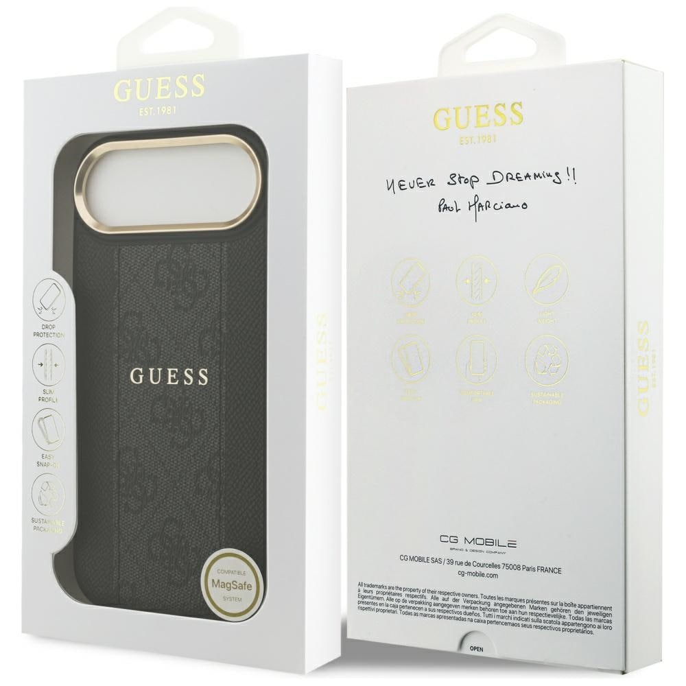 Guess 4G Stripe MagSafe -kotelo iPhone Airille - musta