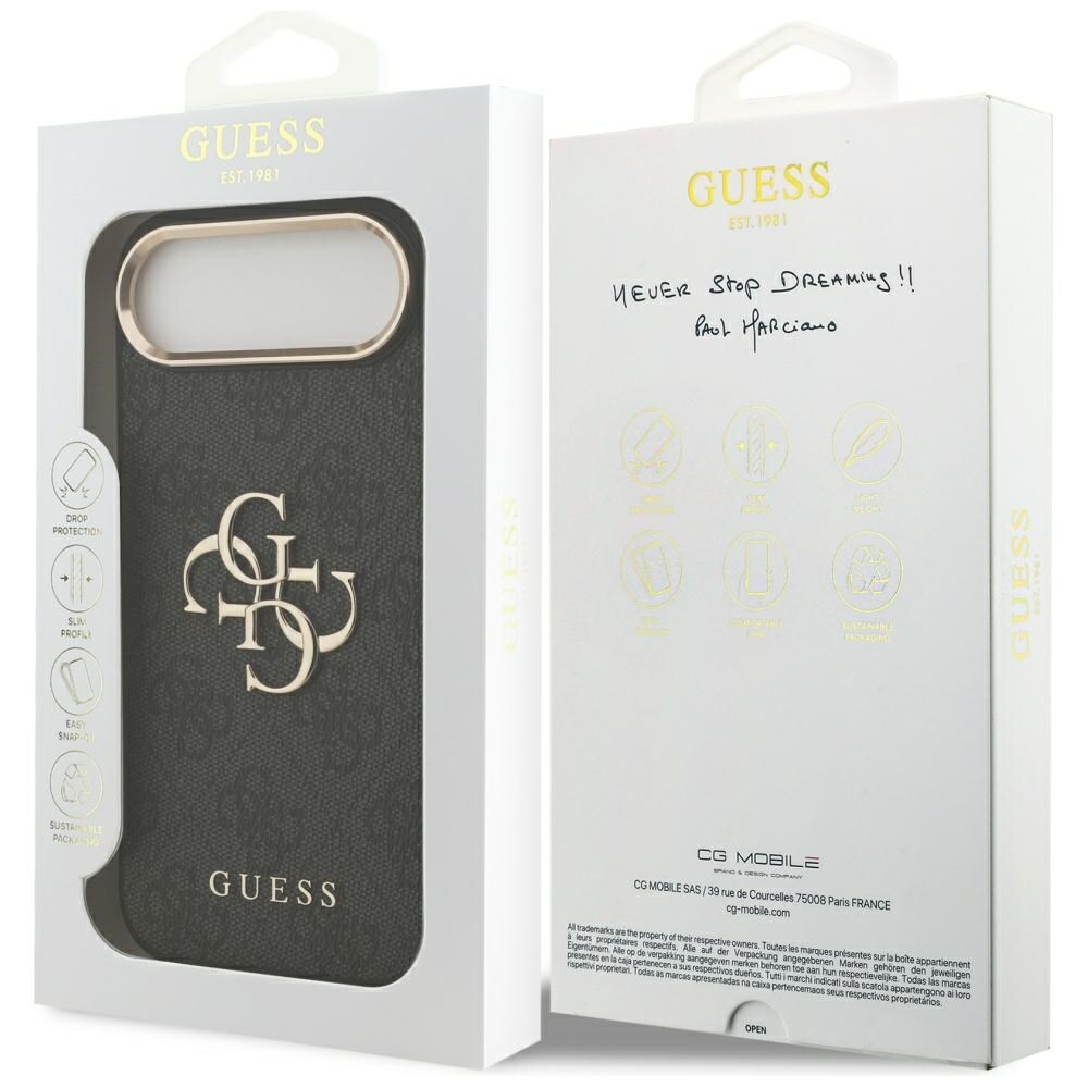 Guess 4G Big 4G Classic Logo Kotelo iPhone Airille - musta ja kultainen