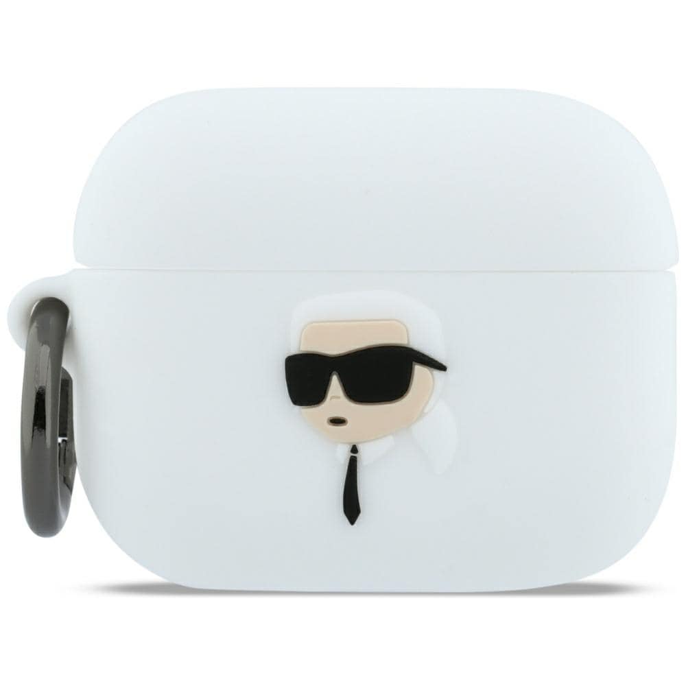 Karl Lagerfeld Silikoni Karl Head 3D-kotelo AirPods Pro 3:lle - Valkoinen