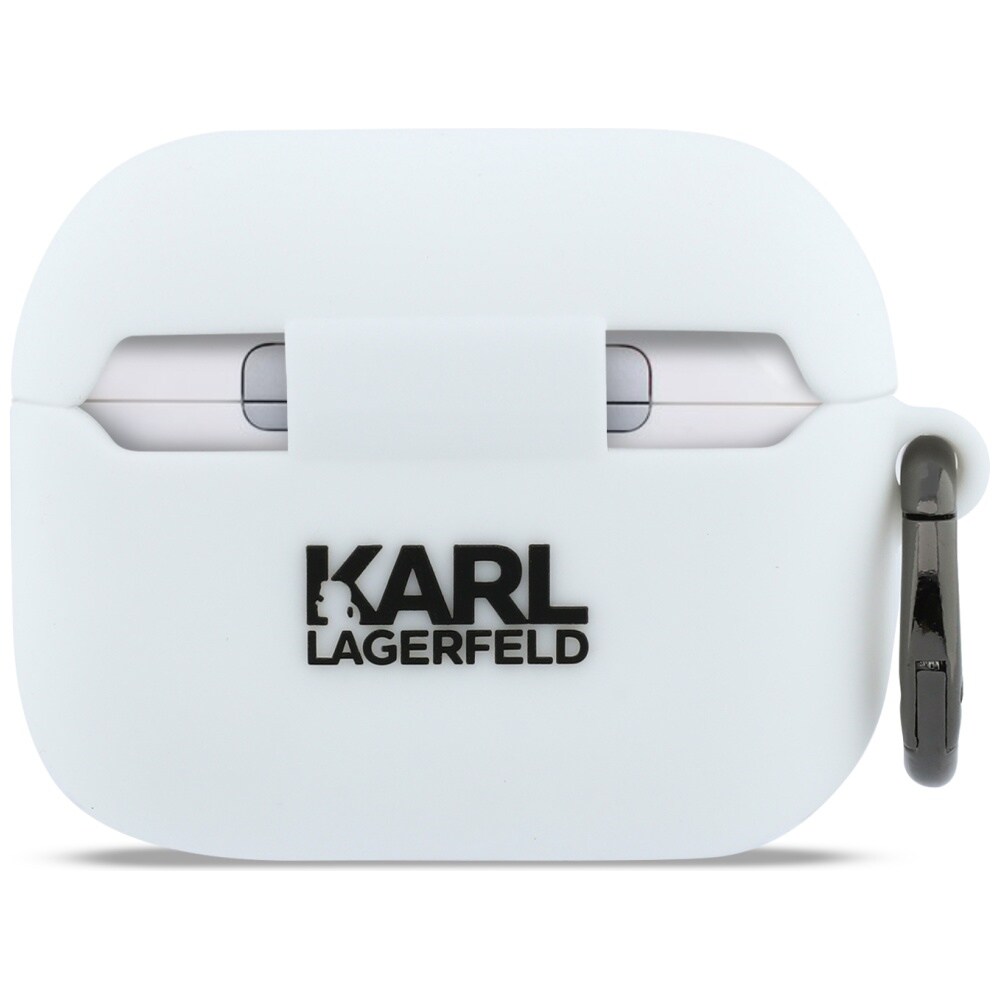 Karl Lagerfeld Silikoni Karl Head 3D-kotelo AirPods Pro 3:lle - Valkoinen