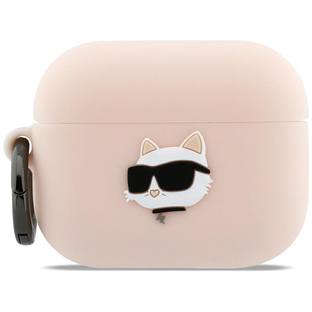 Karl Lagerfeld Silikoni Chaupette Head 3D Case AirPods Pro 3 - vaaleanpunainen - vaaleanpunainen