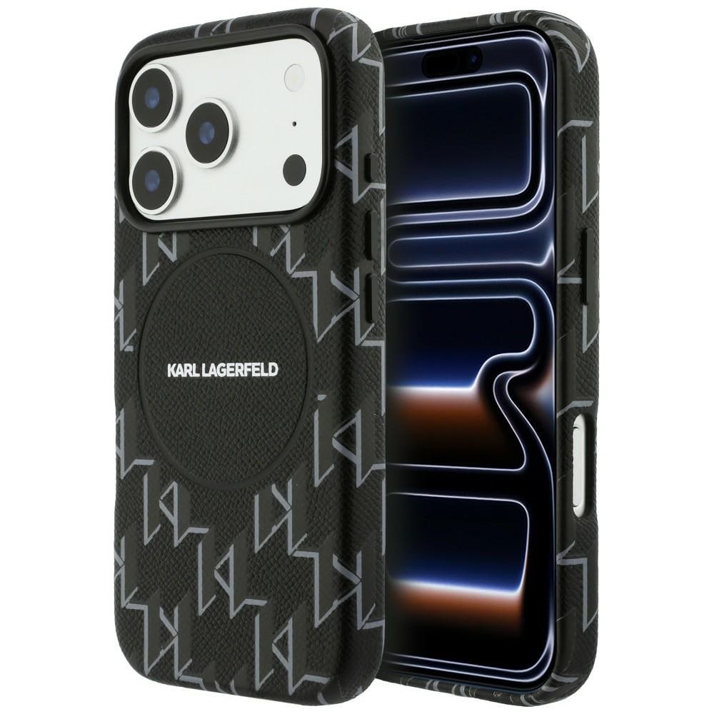 Karl Lagerfeld Monogram Logo MagSafe-kotelo 17 Pro - mustalle iPhone 17 Pro:lle - musta