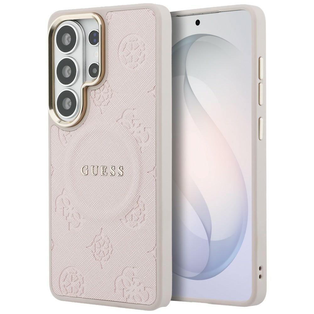 Guess Saffiano Peony MagSafe Case for Samsung Galaxy S26 Ultra - vaaleanpunainen