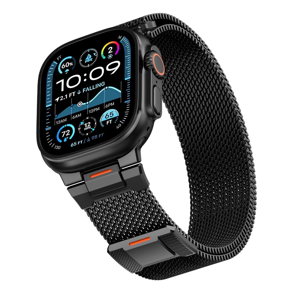 Tech-Protect Milano Vanguard rannekoru Apple kellolle (44 / 45 / 46 / 49 mm) - Musta