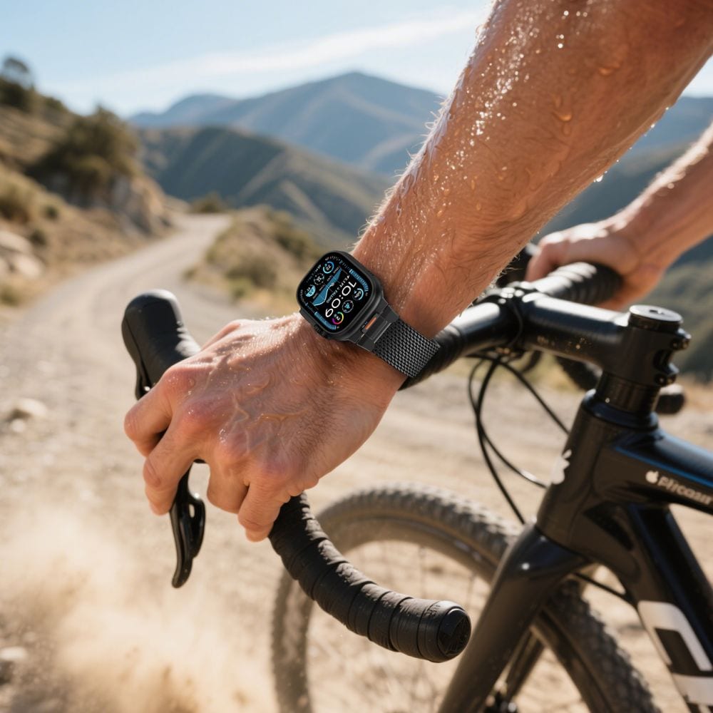 Tech-Protect Milano Vanguard rannekoru Apple kellolle (44 / 45 / 46 / 49 mm) - Musta