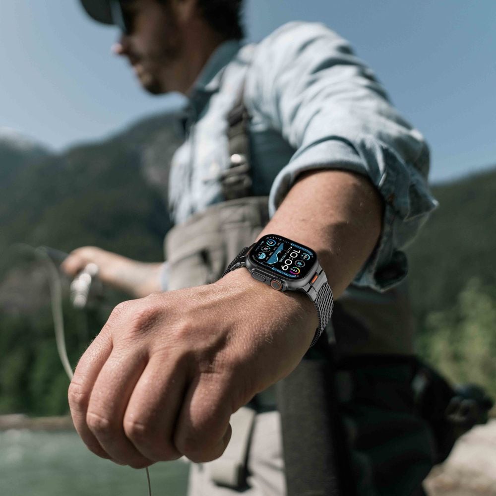 Tech-Protect Milano Vanguard rannekoru Apple kellolle (44 / 45 / 46 / 49 mm) - Musta