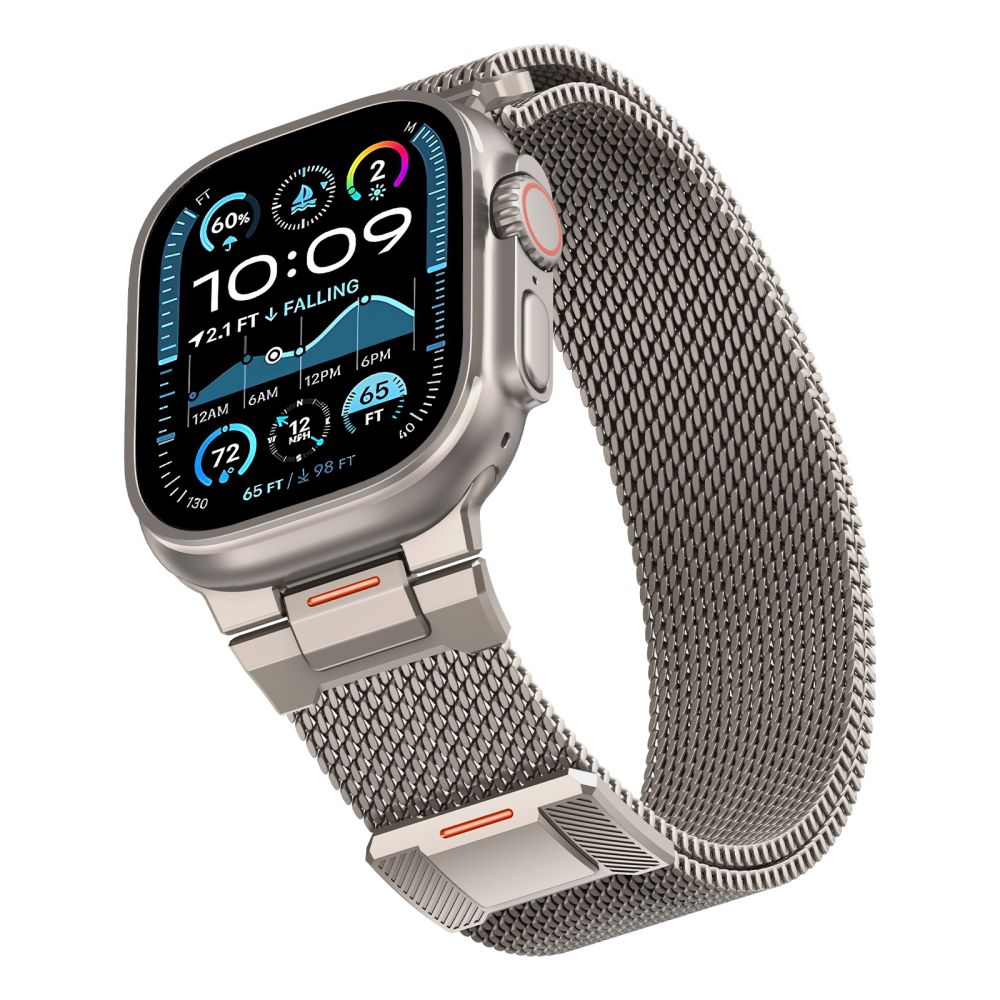 Tech-Protect Milano Vanguard rannekoru Apple kellolle (44 / 45 / 46 / 49 mm) - Titanium