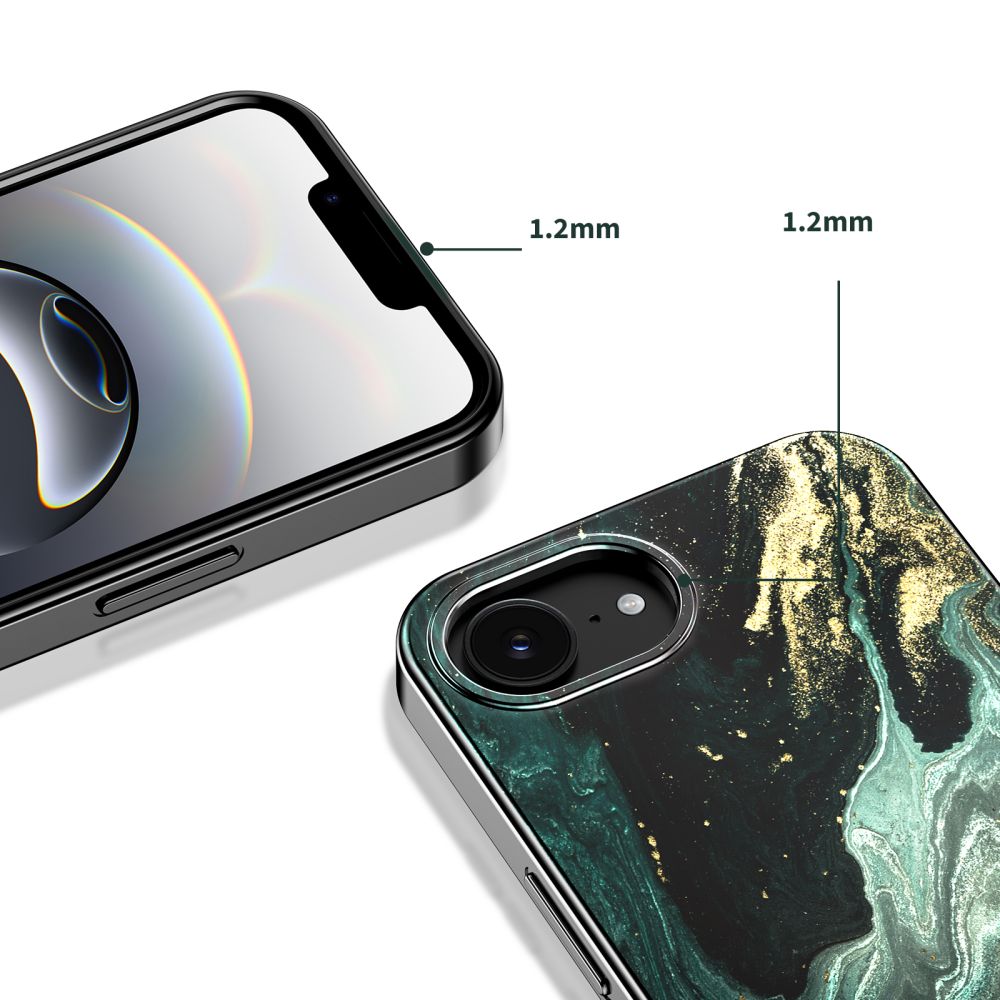 Tech-Protect Lamano MagSafe -kotelo iPhone 16e / 17e - musta ja vihreä