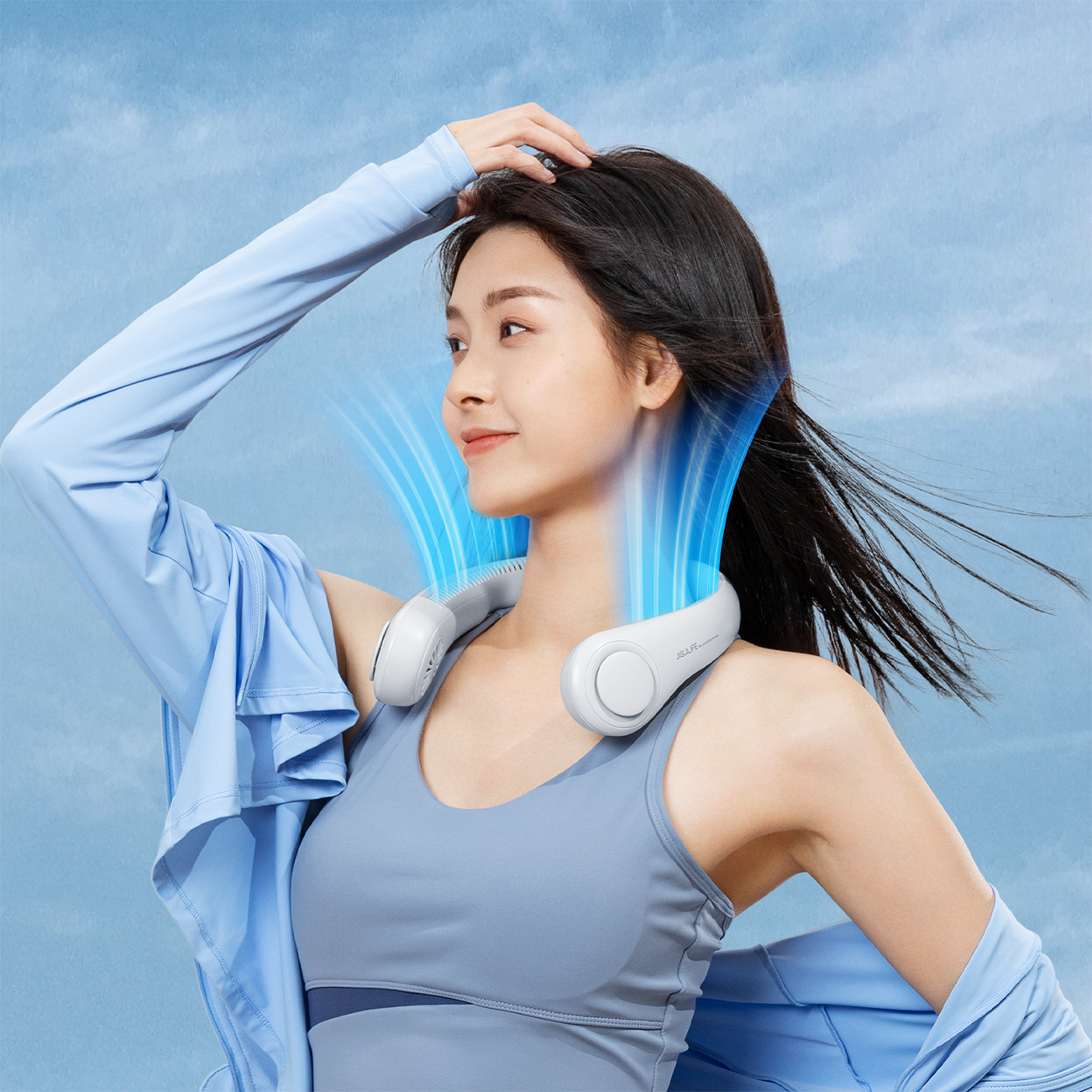 Jisulife Neck Fan 3 4000mAh Kannettava kaulatuuletin - harmaa
