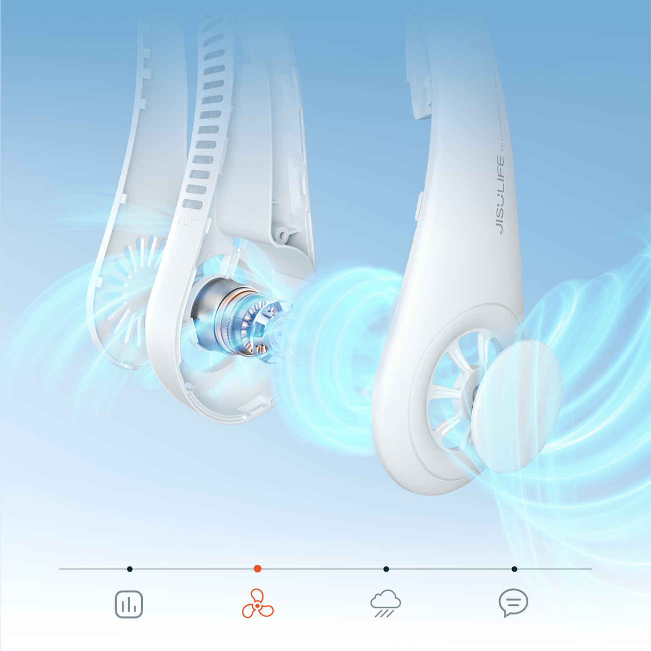 Jisulife Neck Fan 3 4000mAh Kannettava kaulatuuletin - harmaa