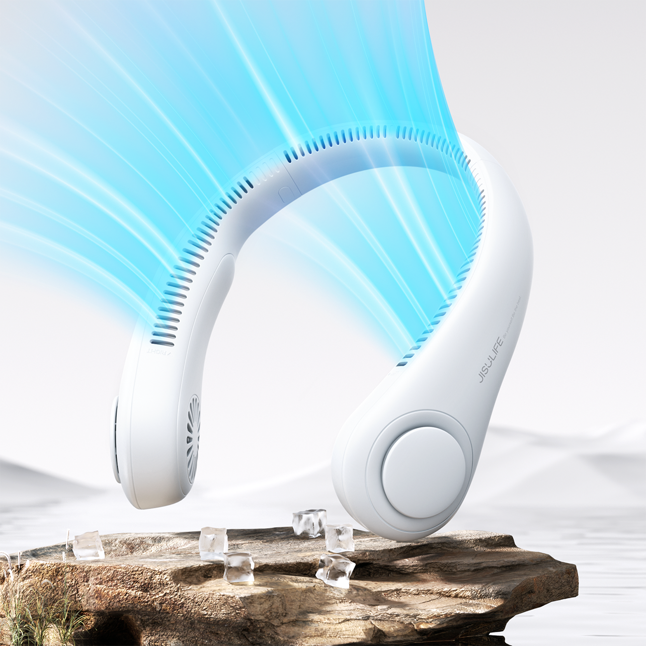 Jisulife Neck Fan 3 4000mAh Kannettava kaulatuuletin - harmaa