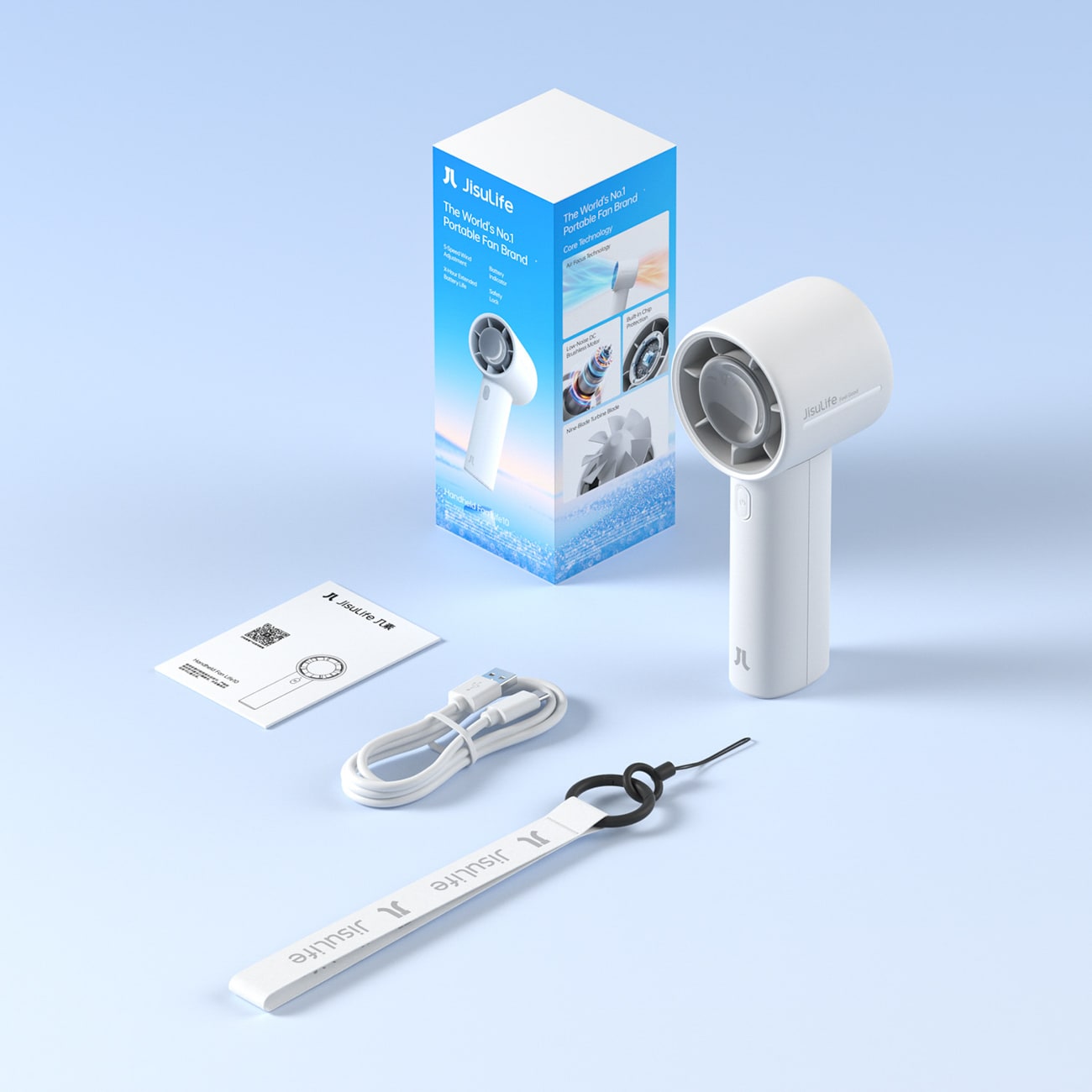 Jisulife Handheld Fan 10 4000mAh Kannettava USB-tuuletin - harmaa
