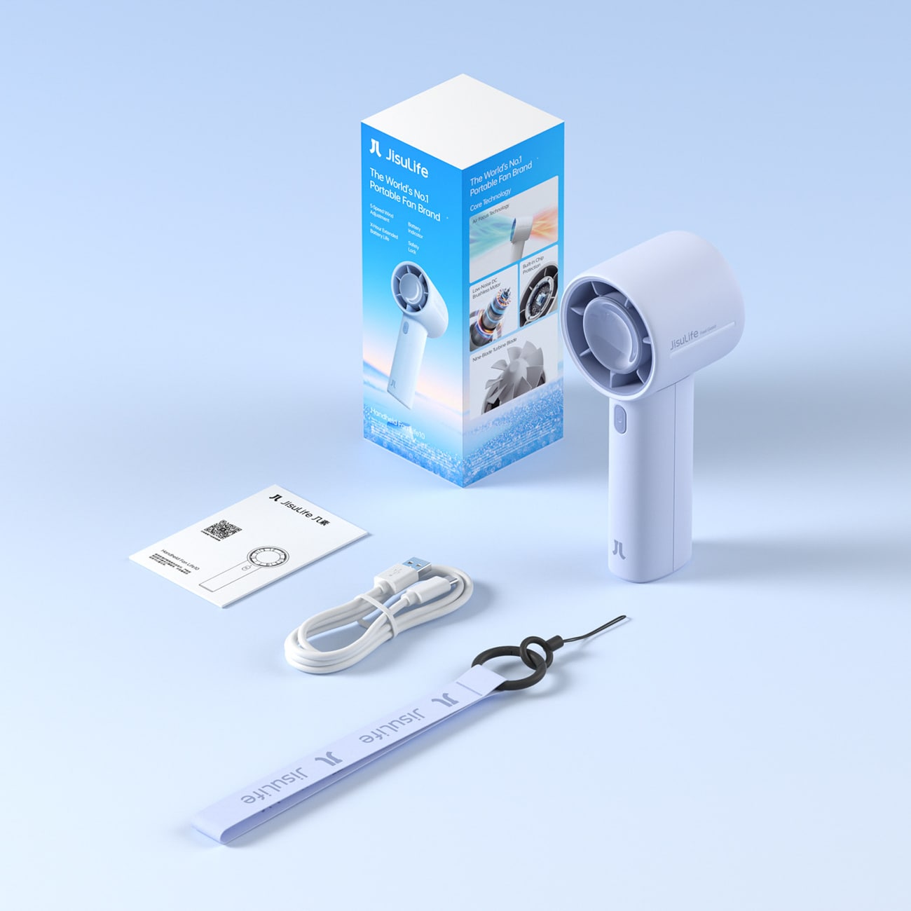 Jisulife Handheld Fan 10 4000mAh Kannettava USB-tuuletin - sininen