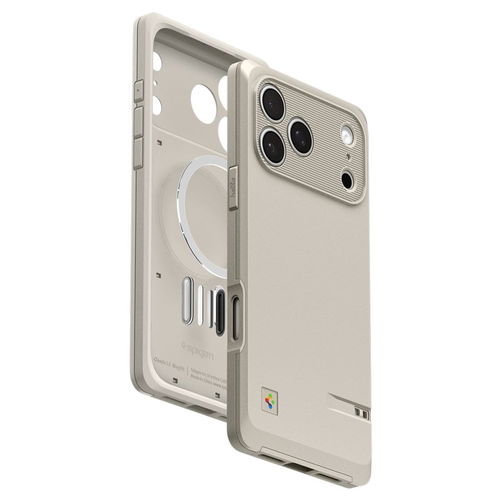 Spigen Classic LS MagSafe -kotelo iPhone 17 Pro:lle - beige