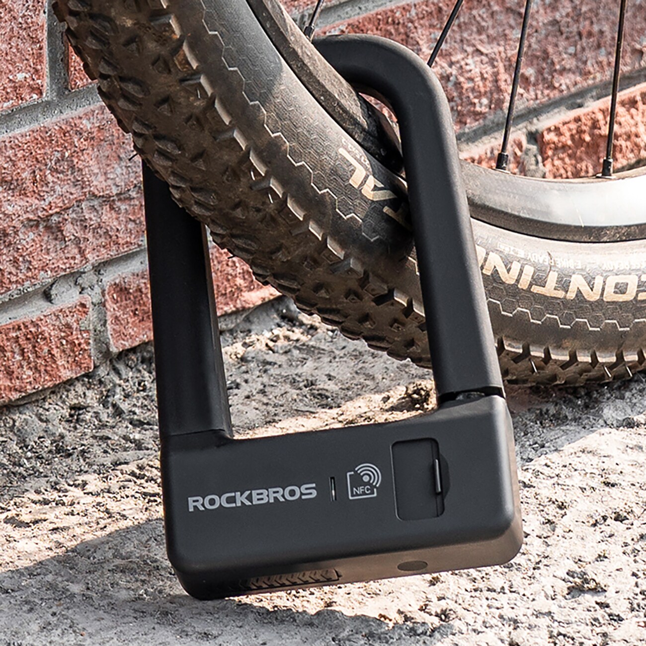 Rockbros RBNS1 SMART Bike Lock NFC-lukijalla - Musta