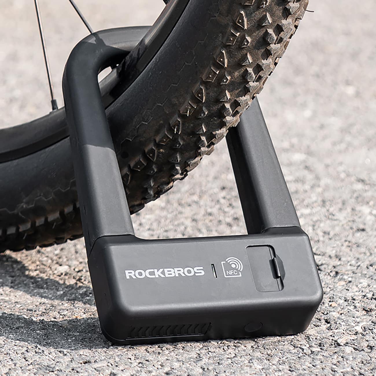 Rockbros RBNS1 SMART Bike Lock NFC-lukijalla - Musta