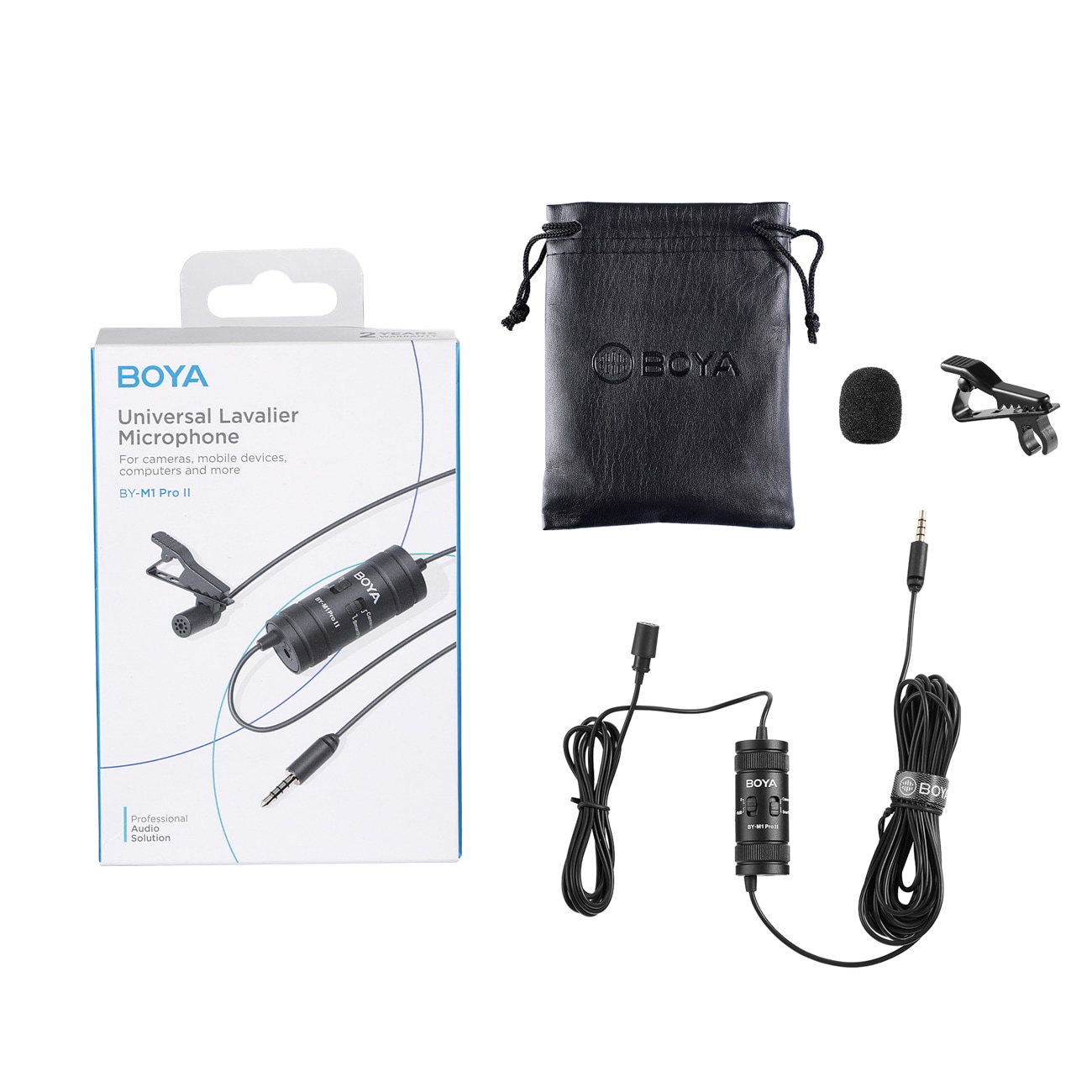 BOYA BY-M1 Pro II langallinen lavalier-mikrofoni - musta