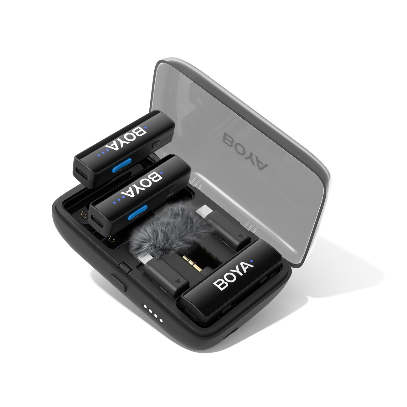 BOYA BOYALINK V2.0 langattomat mikrofonit 2.4GHZ USB-C - musta