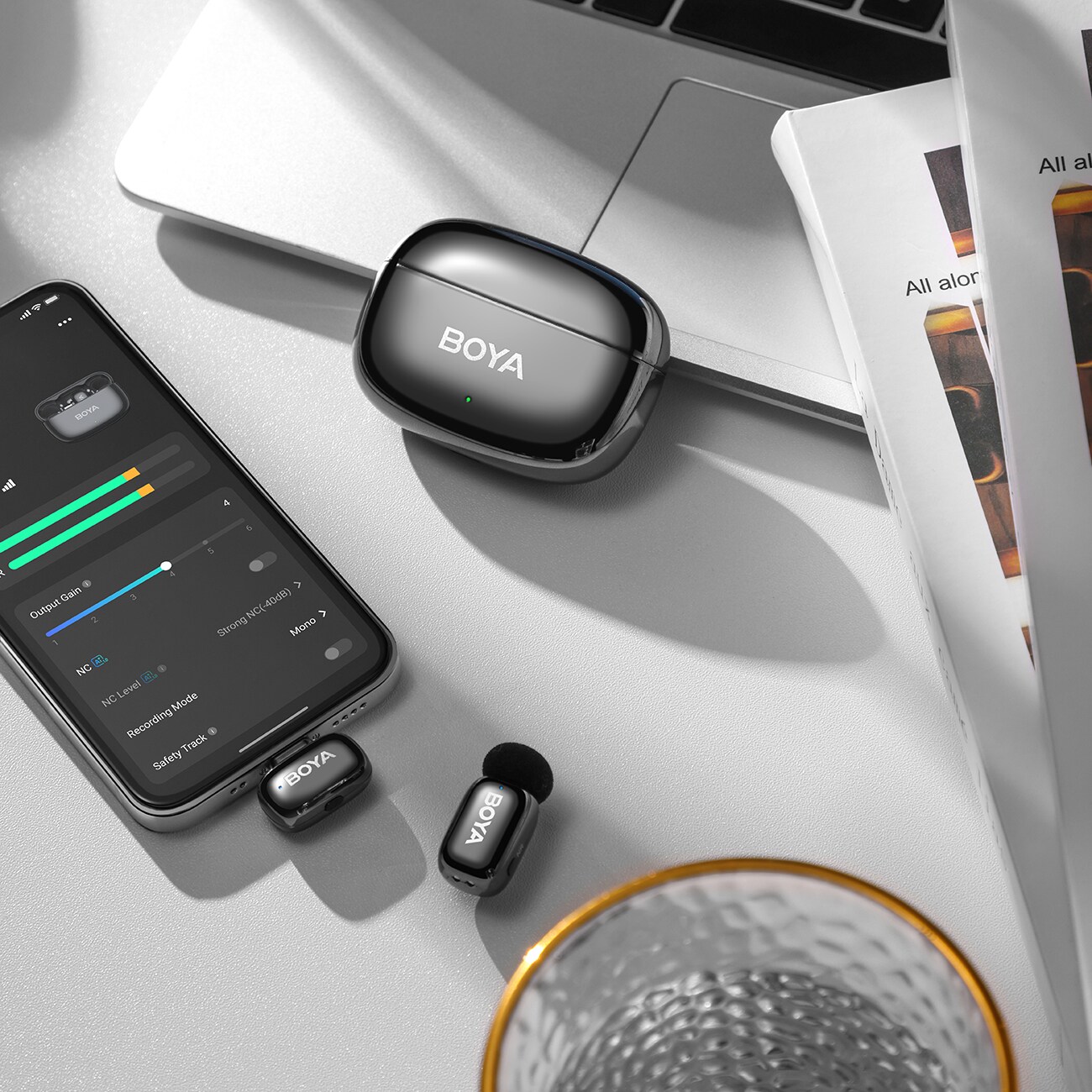 BOYA Mini 2-02 Langaton Mikrofoni USB-C 2.4 GHz (2 kpl) – AI-kohinanvaimennus, 100 m, musta