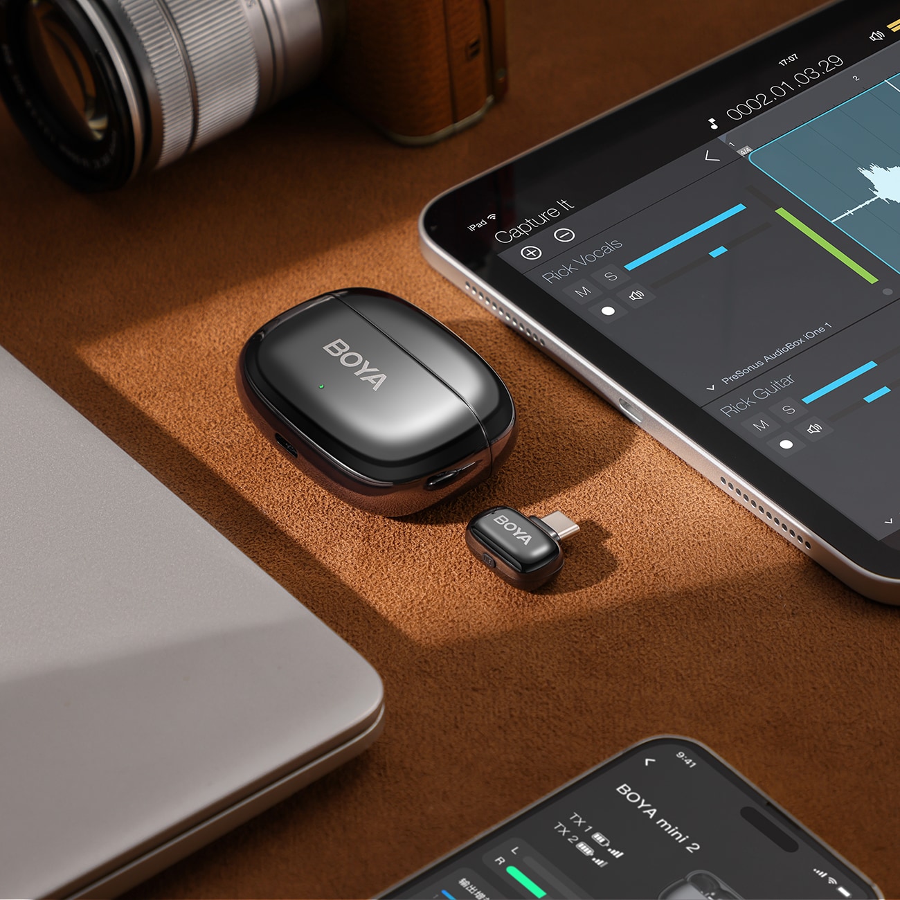 BOYA Mini 2-02 Langaton Mikrofoni USB-C 2.4 GHz (2 kpl) – AI-kohinanvaimennus, 100 m, musta