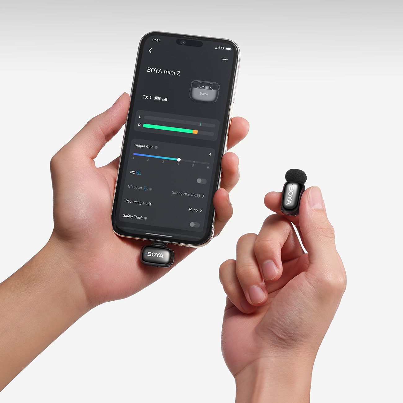 BOYA Mini 2-02 Langaton Mikrofoni USB-C 2.4 GHz (2 kpl) – AI-kohinanvaimennus, 100 m, musta