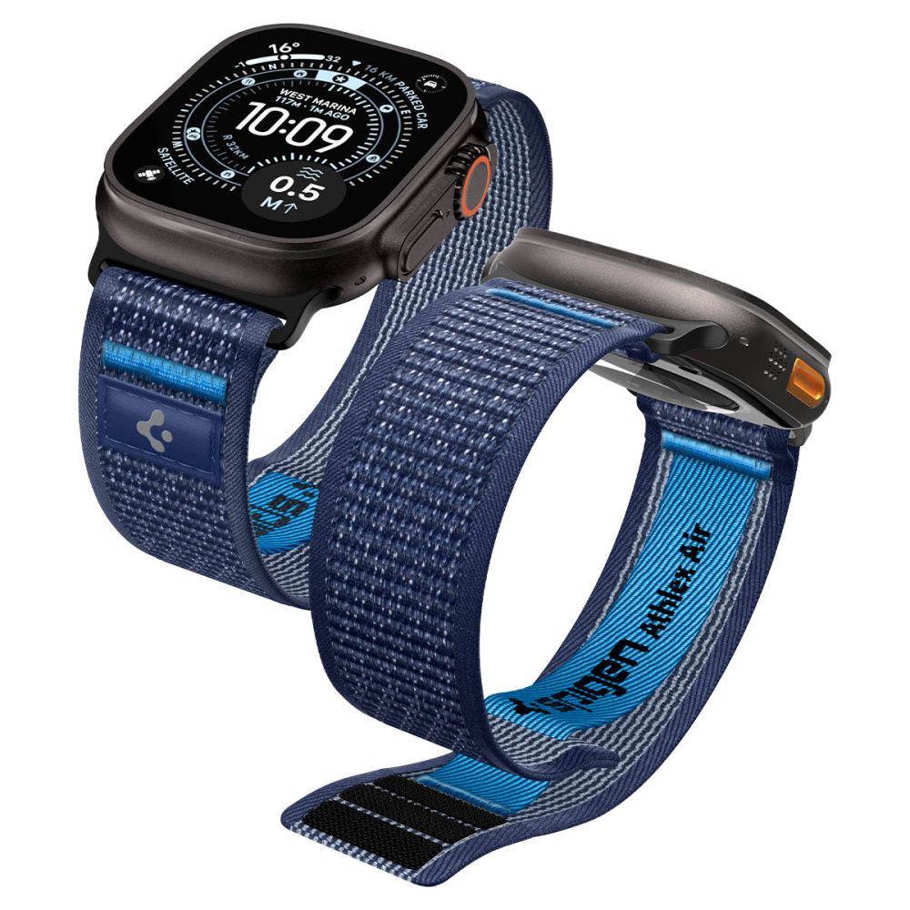 Spigen Athlex Air 2 -ranneke Apple kellolle (44 / 45 / 46 / 49 mm) - laivastonsininen