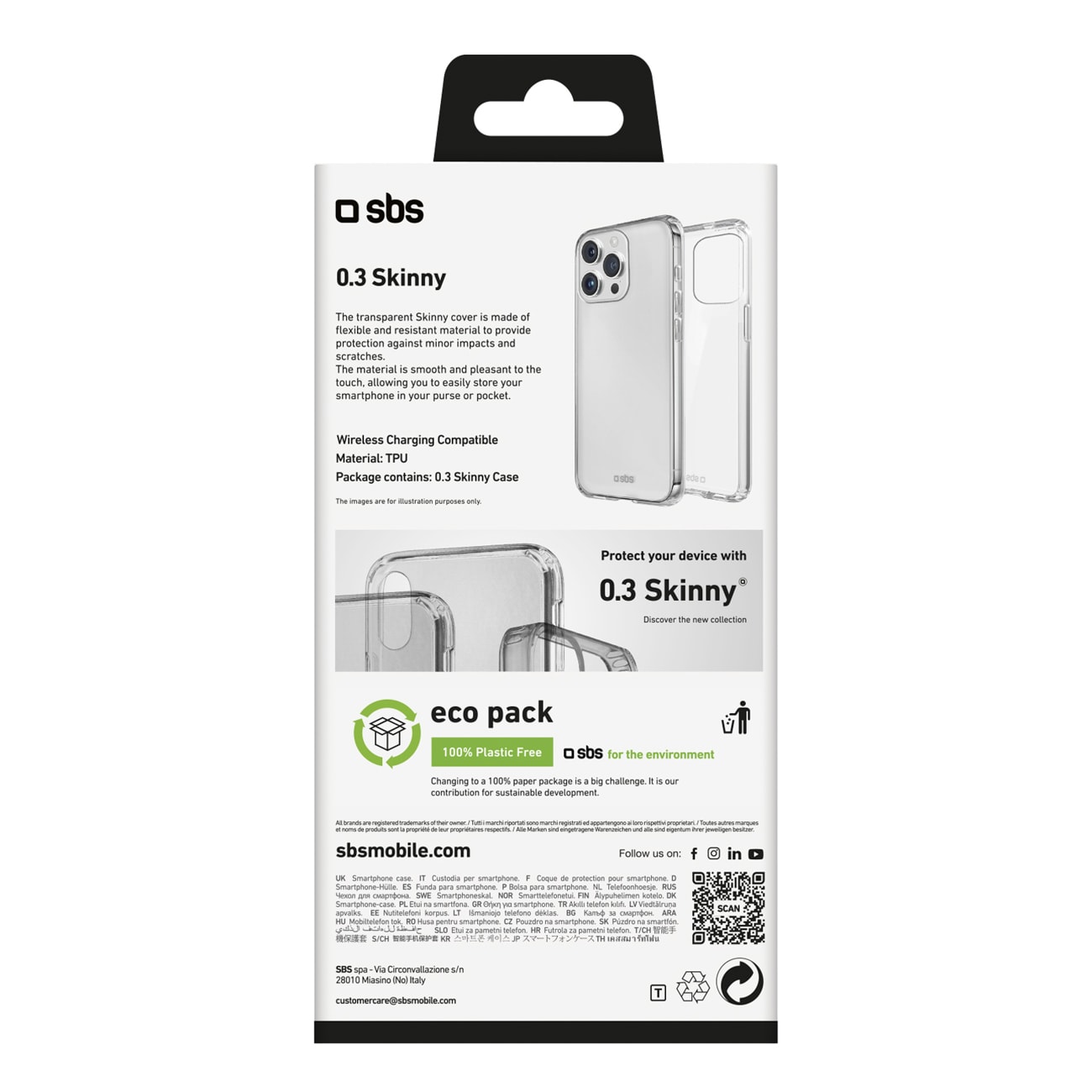 SBS Skinny Cover for iPhone 16 Pro Max - läpinäkyvä - läpinäkyvä