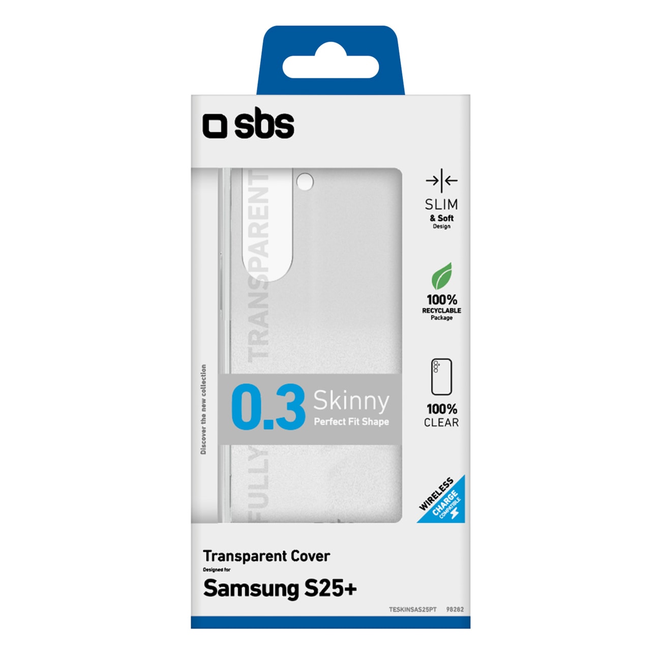 SBS Skinny suojakuori Samsung Galaxy S25+:lle - läpinäkyvä