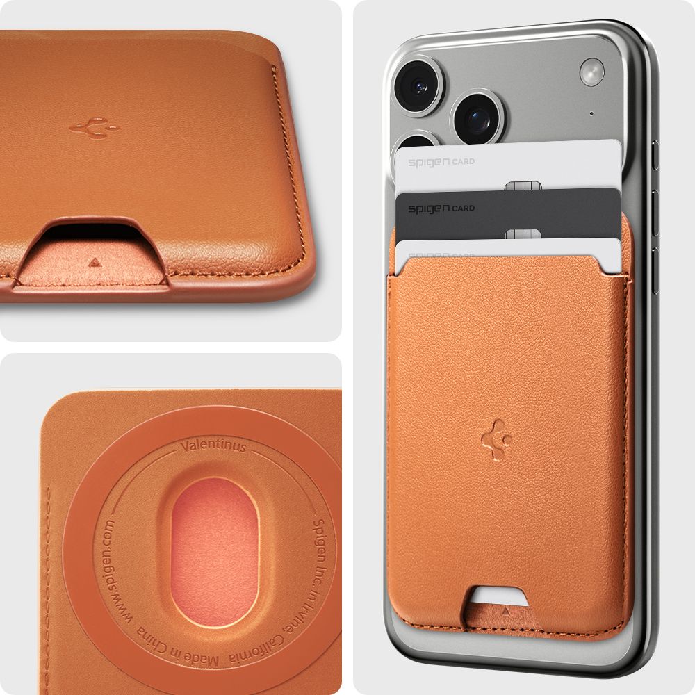Spigen Valentinus MagSafe magneettinen puhelimen lompakko - oranssi