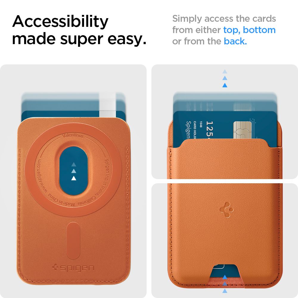 Spigen Valentinus MagSafe magneettinen puhelimen lompakko - oranssi